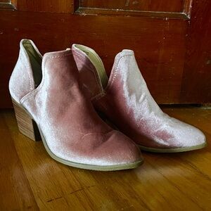 Steve Madden pink velvet ankle boots